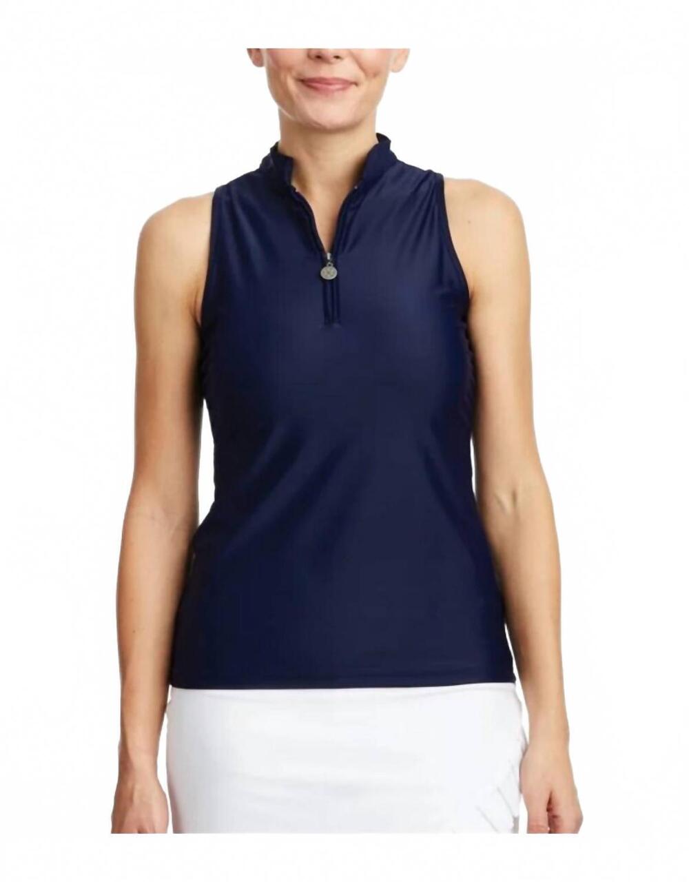 NEW TZU TZU bella sleeveless golf top in navy